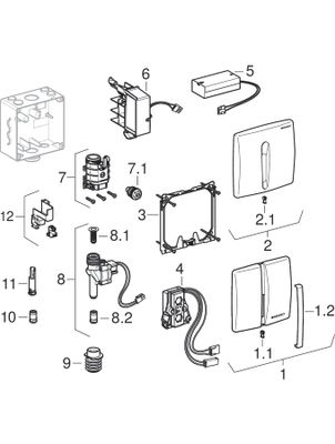 Geberit Urinalsteuerung mit elektronischer Auslösung, Basic, 160 x 160 x 250 mm, Farbe weiß Bild 2
