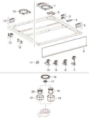 Geberit DW-Abl, mit 5 Füssen für CleanFloor30 Duschflaesche integriert, Siphonhöhe 50 mm Bild 2