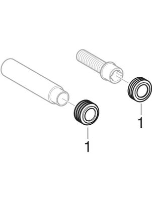 Geberit Spülbogenverlaengerung, für Urinal, mit Manschette d32, 150 mm, Farbe schwarz Bild 2