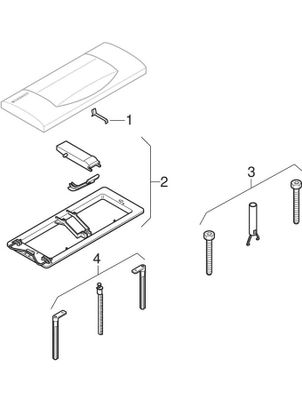 Geberit Betätigungsplatte 300T weiss für UP- Spülkasten Betätigung von oben, 33 x 340 x 140 mm, Farbe weiß Bild 3
