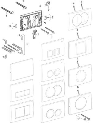 Geberit Betätigungsplatte Delta15, für Spülstopp-Spülung, 25 x 212 x 164 mm, Farbe weiß Bild 2