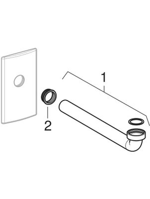 Geberit Fertigbauset für WT-Element mit UP-Geruchverschluss, Farbe silberfarben Bild 2