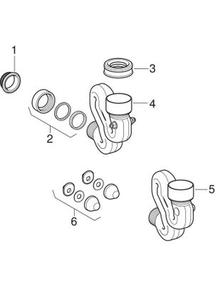 Geberit Schneckengeruchsverschluss, für Urinal, mit Montagezubehör d50 Abgang horizontal Bild 2