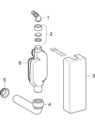 Geberit Sifon für Waschgeraete D 40 mm Gehaeuse weiss, Farbe weiß Bild 2