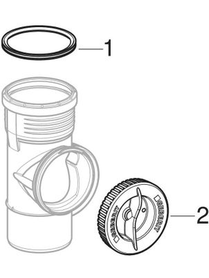 Geberit Reinigungsstück DN 50 90 Grad, mit runder Serviceöffnung, 47 mm, Farbe schwarz Bild 2
