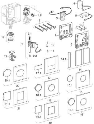 Geberit Typ 10 Urinalsteuerung, elektron. Spülauslösung Batterie, chrom / hochglanz, Farbe silberfarben Bild 2