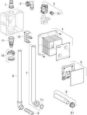 Geberit Urinal-Element 112-130 cm universell, für Sprühkopf, 1120 mm Bild 4