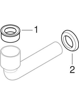 Geberit Anschlussbogen für Urinal D 50 mm, mit Dichtung weiss, Farbe weiß Bild 2