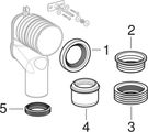 Geberit Set P-Anschlussbogen, für Stand-WC, 225 mm, Farbe weiß Bild 2