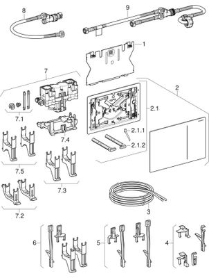 Geberit Sigma70 Betätigungsplatte, für 2-Mengen-Spülung hydr. Auslösung, Glas lava, Farbe transparent Bild 2