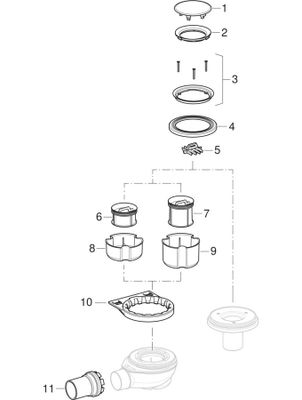 Geberit Duschwannenablauf für Setaplano Duschflaeche, Sperrwasserh.30 mm, d40, Farbe weiß Bild 2