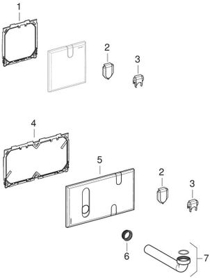 Geberit Abdeckplatte, für Waschtischarmaturen, mit UP-Funktionseinheit: weiss, 164 x 164 x 12 mm, Farbe weiß Bild 2