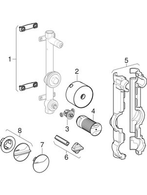 Geberit Duofix Element f WT, 82-98 cm, S-Arm. 2 WZ-Strecken, UP-KH und Anschluss T-St. Bild 3