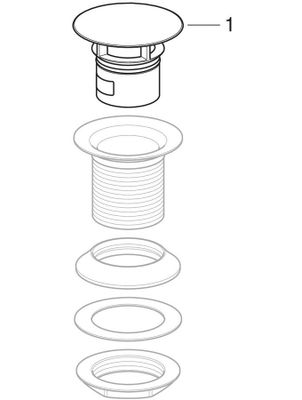 Geberit Ablaufventil, mit freiem Auslauf 1 1/4" x 50 mm, verchromt, 32 mm, Farbe chrom Bild 2