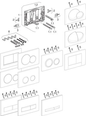 Geberit Sigma20 Betätigungsplatte, für 2-Mengen-Spülung weiss / mattchromom/mattchromom, 12 x 246 x 164 x 110 mm, Farbe weiß Bild 2