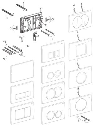 Geberit Betätigungsplatte Delta15, für Spülstop- Spülung, Edelstahl, verschraubbar, 30 x 246 x 164 x 300 mm, Farbe silber Bild 2