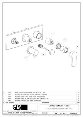 Gessi Fertigset zu Einh.-UP-Brausebatt, Corso Venezia, 2-Wege, mit WAB, ohne Halter, 291 x 101 mm, Farbe chrom Bild 2