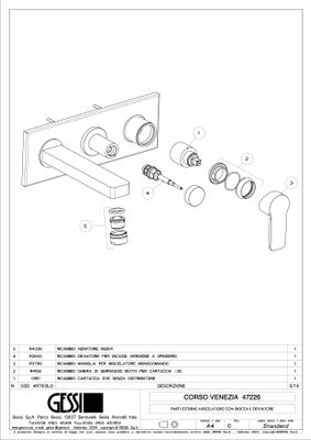 Gessi Fertigset zu Einh.UP-Badebatt, mit Auslauf 186 mm, 2-Wege, 100 x 285 x 186 mm, Farbe chrom Bild 2