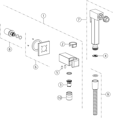 Gessi Hygiene-Shut-Off-Brause 1-Strahl /Finox, Farbe Finox Optik Bild 2