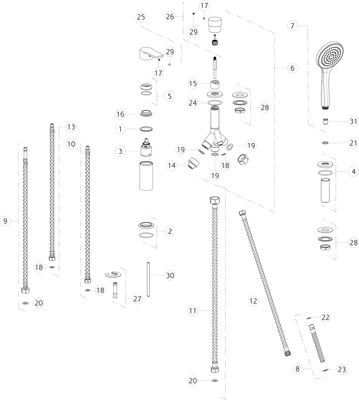 Gessi 3-L-Wannenarm. mitHB 2-W, Wannenrandm / Chr, Farbe chrom Bild 2