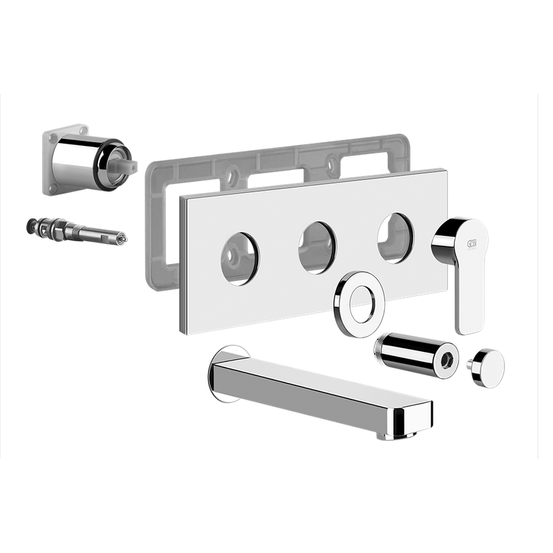Gessi Fertigset zu Einh.UP-Badebatt, mit Auslauf 186 mm, 2-Wege, 100 x 285 x 186 mm, Farbe chrom Bild 1