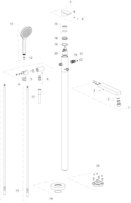 Gessi C.SO VENEZIA FS Wanne-EHM mitAuslauf, HB 2-W, Bodenm / Chr, Farbe chrom Bild 2