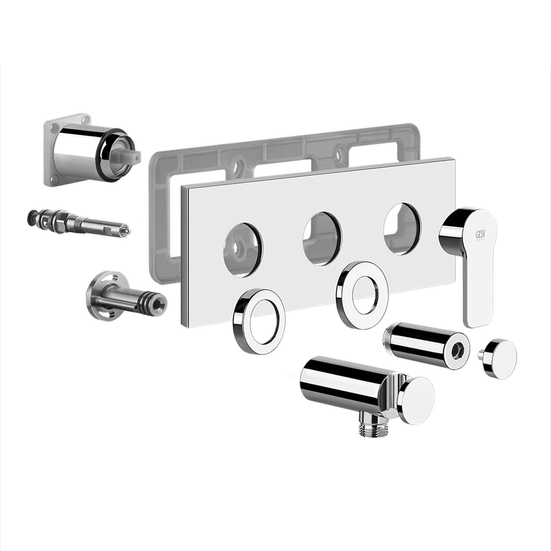 Gessi Fertigset zu Einh.-UP-Badebatt, Corso Venezia, 2-Wege, mit WAB, mit Halter, 101 x 291 mm, Farbe chrom Bild 1