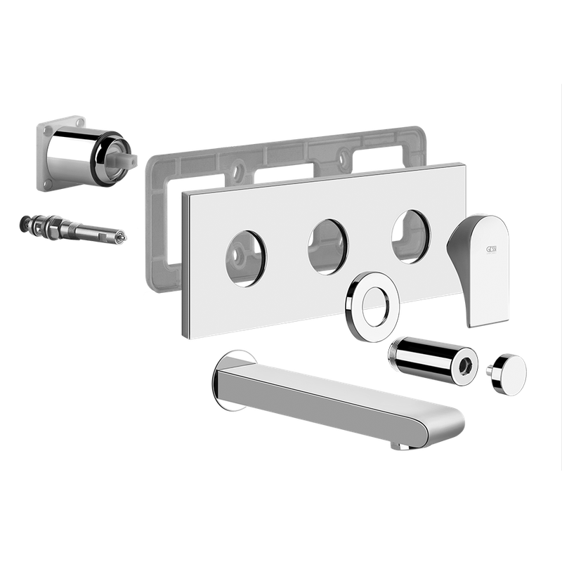 Gessi Fertigset zu Einhand-Unterputz-Badebatterie, Via Solferino, 2-Wege, 100 x 290 x 187 mm, Farbe chrom Bild 1