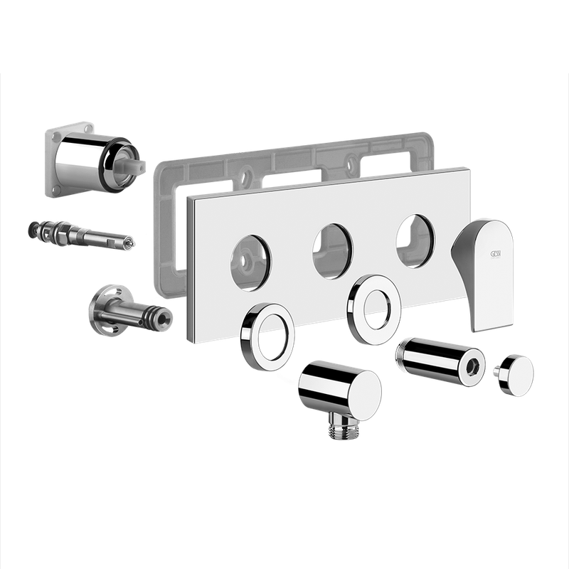 Gessi Fertigset zu Einhand-UP-Brausebatt, Via Solferino, 2-Wege, mit WAB, ohne Halter, 291 x 101 mm, Farbe chrom Bild 1