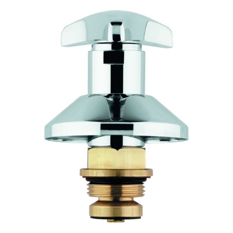 Grohe Oberteil 1" für Unterputz-Ventil Trecorn-Griff warm, Farbe silberfarben Bild 1