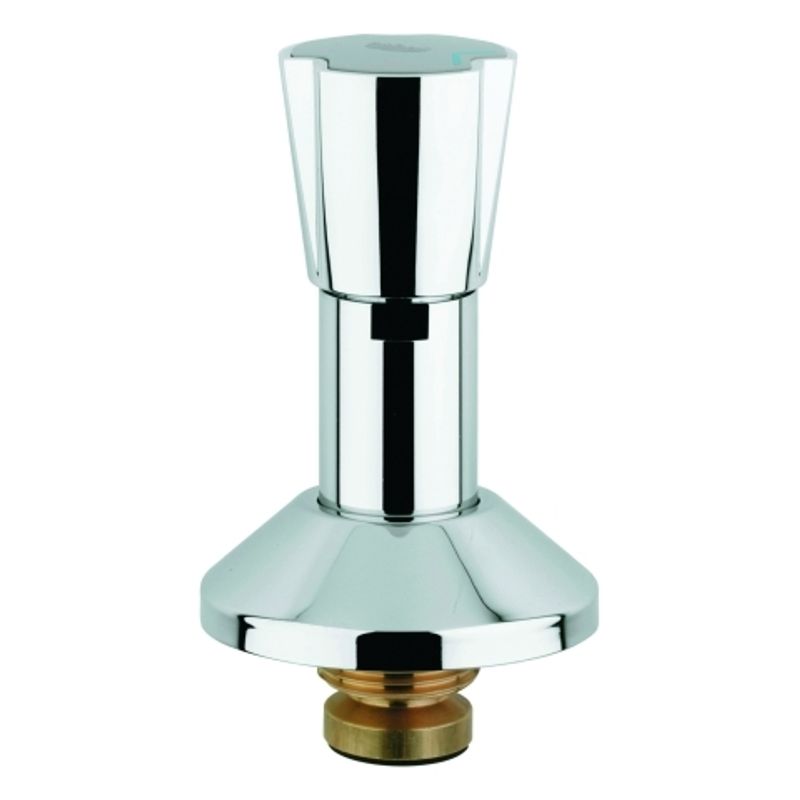 Grohe Oberteil 1'', für Unterputz-Ventile Dreikantgriff blau / rot, Farbe silberfarben Bild 1