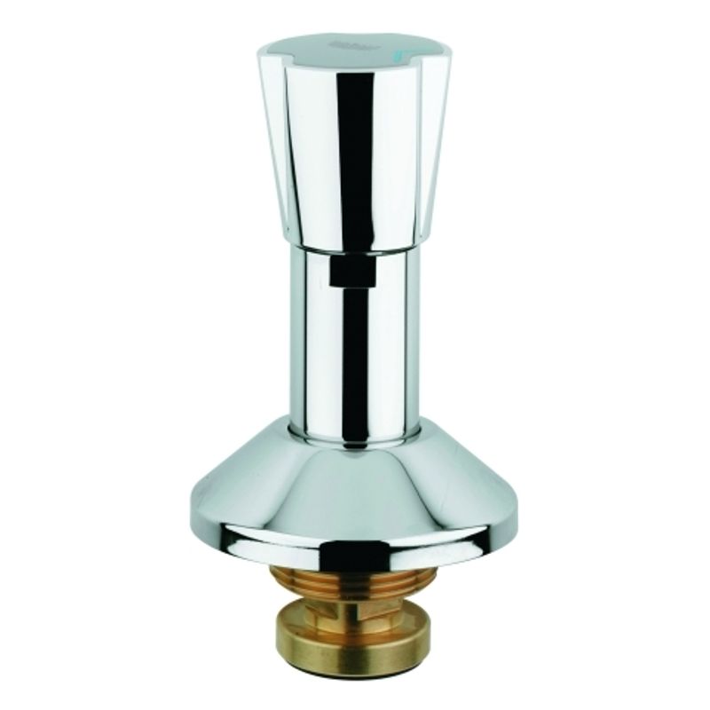 Grohe Oberteil 1 1/4", für Unterputz-Ventile Dreikantgriff blau / rot, Farbe silberfarben Bild 1