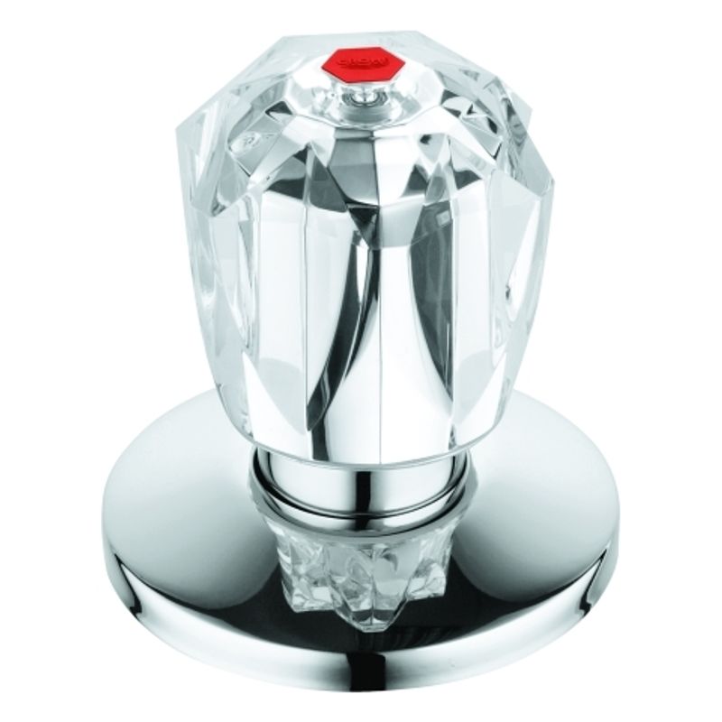 Grohe Oberteil 3/4" für Unterputz-Ventil Brillant-Griff warm, PG10, Farbe silberfarben Bild 1