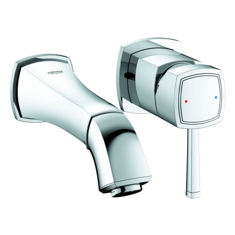 Grohe 2-Loch-WT-Batterie Grandera Wandmontage Fertigmontageset, Farbe chrom Bild 1