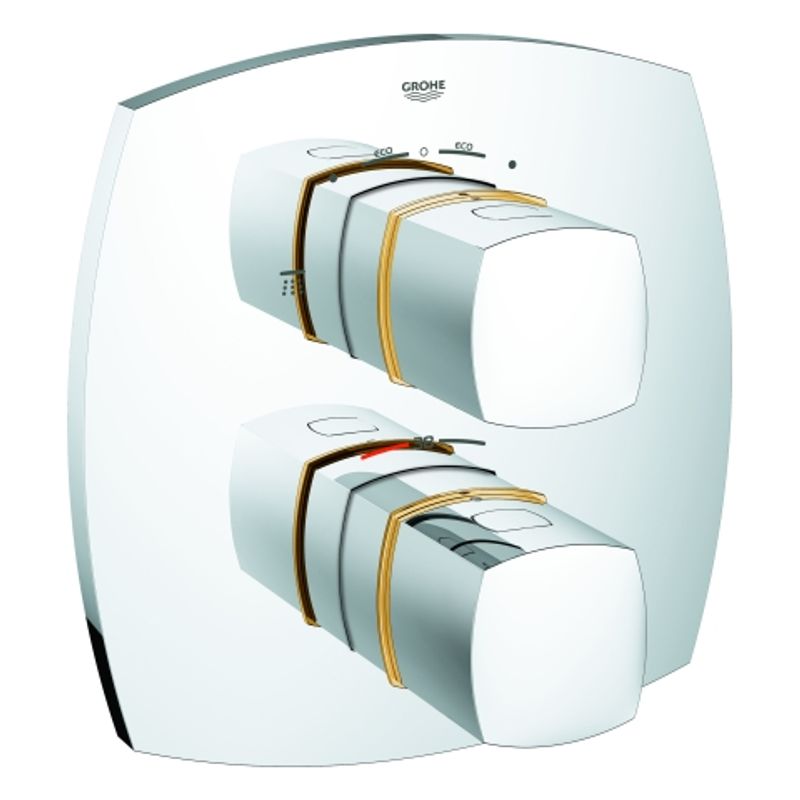 Grohe THM-Brausebatterie Grandera 19937 FMS, für Rapido T Umstellung chrom, 70 x 230 mm, Farbe gold Bild 1