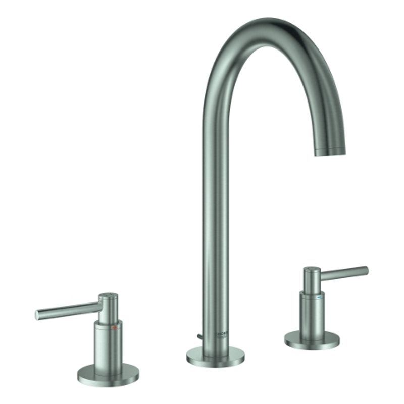 Grohe 3-Loch-WT-Batterie Atrio 20009_3 Rohrauslauf Hebelgriff, Farbe supersteel Bild 1