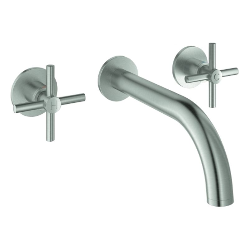 Grohe 3-Loch-WT-Batterie Atrio 20164_3 Fertigmontageset Kreuz-Griff, Farbe supersteel Bild 1
