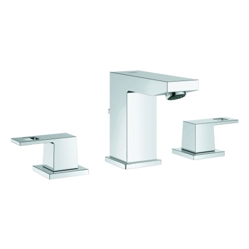 Grohe 3-L-EH-Waschtischbatterie Eurocube Zugstangen-Ablaufgarnitur, Farbe chrom Bild 1