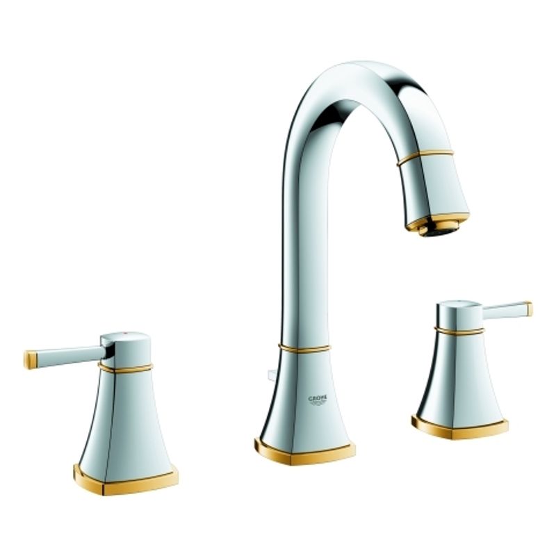 Grohe 3-Loch-WT-Batterie Grandera 20389 hoher Auslauf chrom / gold, Farbe chrom, gold Bild 1