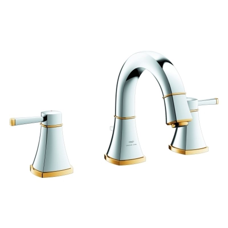 Grohe 3-Loch-WT-Batterie Grandera 20624 flacher Auslauf chrom / gold, Farbe chrom, gold Bild 1