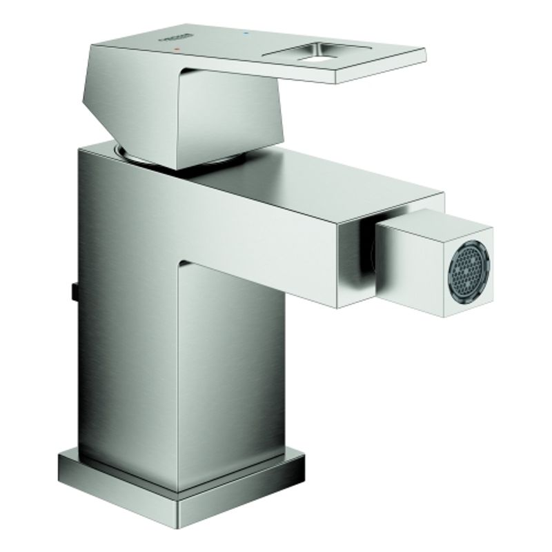 Grohe EH-Bidetbatterie Eurocube 23138, mit Zugstangen-Ablaufgarnitur, Farbe supersteel Bild 1