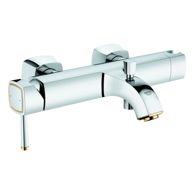 Grohe Einhand-Wannenbatterie Grandera 23317 Wandmontage chrom / gold, 110 x 235 mm, Farbe chrom, gold Bild 1