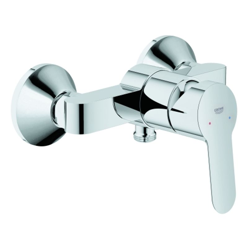 Grohe Einhand-Brausebatterie Baüdge integr. Rückflussverhinderer, 120 x 200 mm, Farbe silberfarben Bild 1
