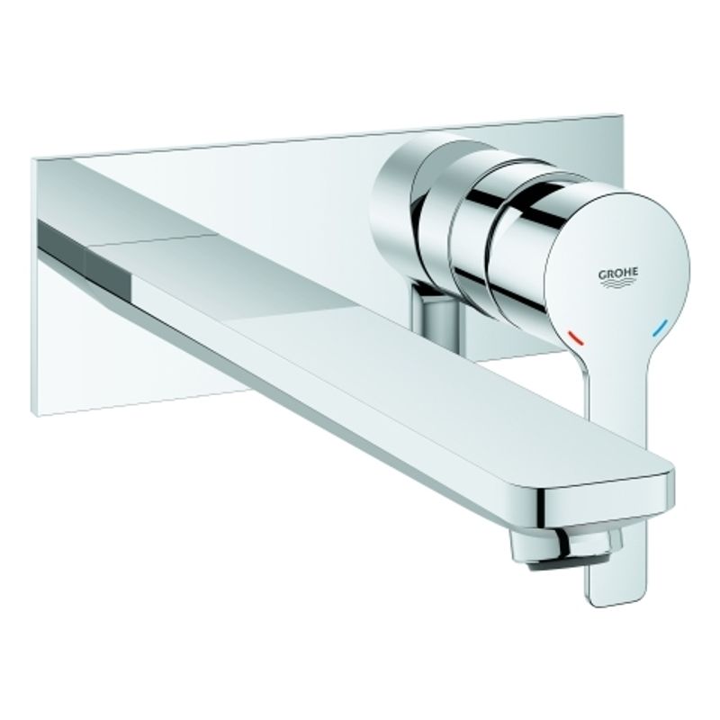 Grohe 2-Loch-Waschtisch-Wandbatterie Lineare Fertigmontageset, Ausl, 207 mm, Farbe chrom Bild 1