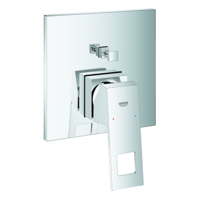 Grohe Farbset Einhebel-Wannenbatterie Eurocube eckig, für Rapido SmartBox, verchromt, 180 x 200 x 124 mm, Farbe chrom Bild 1
