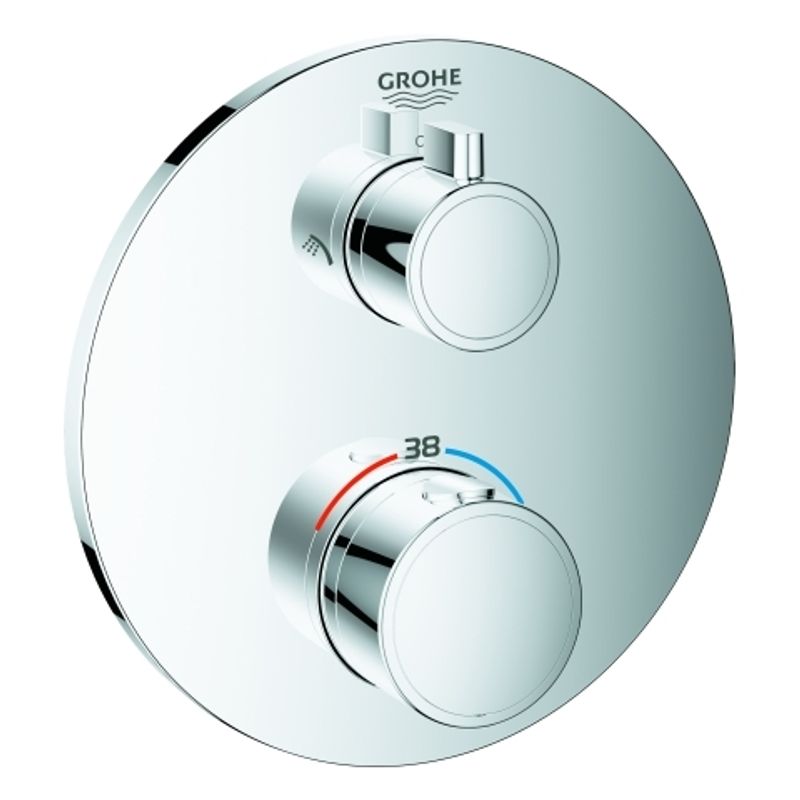 Grohe Farbset-THM-Brausebatterie Grohtherm 2 Abg, für Rapido SmartBox, verchromt, 180 x 200 x 43 mm, Farbe chrom Bild 1