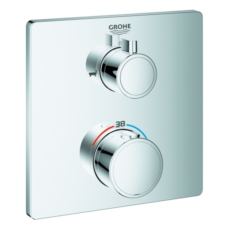 Grohe Farbset-THM-Wannenbatterie Grohtherm 2 Abg, für Rapido SmartBox, eckig, 243 x 180 x 43 mm, Farbe chrom Bild 1