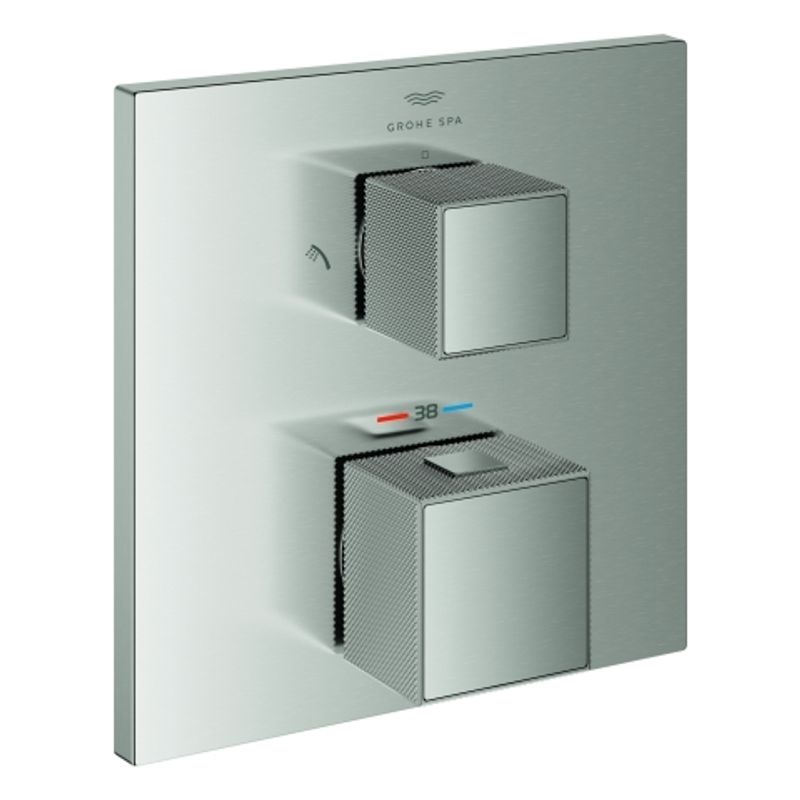 Grohe THM-Brausebat. All. Bril. PC 24428 FMS Griff Raendelstruktur, Farbe supersteel Bild 1