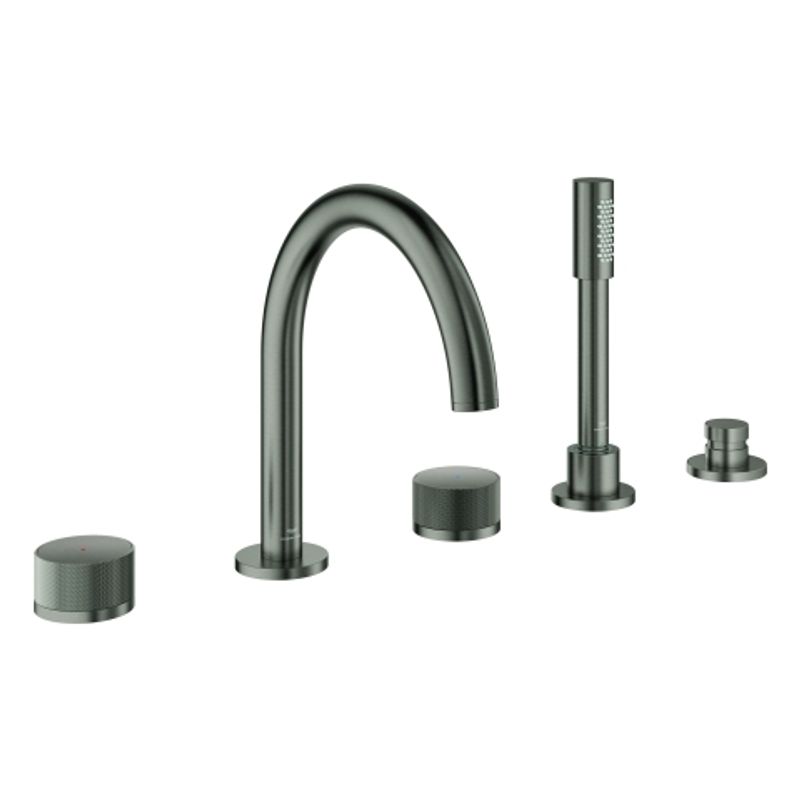 Grohe 5-L-Wannenkombin. Atrio Private C. 25226 Knopfbetaetigung hard graphite geb, Farbe hard graphite Bild 1