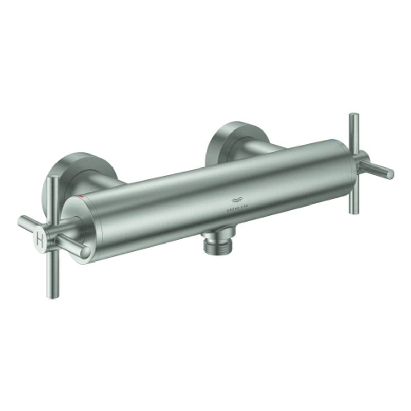 Grohe 2-Griff-Brausebatt. Atrio 26895 Wandmontage Kreuz-Griff, Farbe supersteel Bild 1